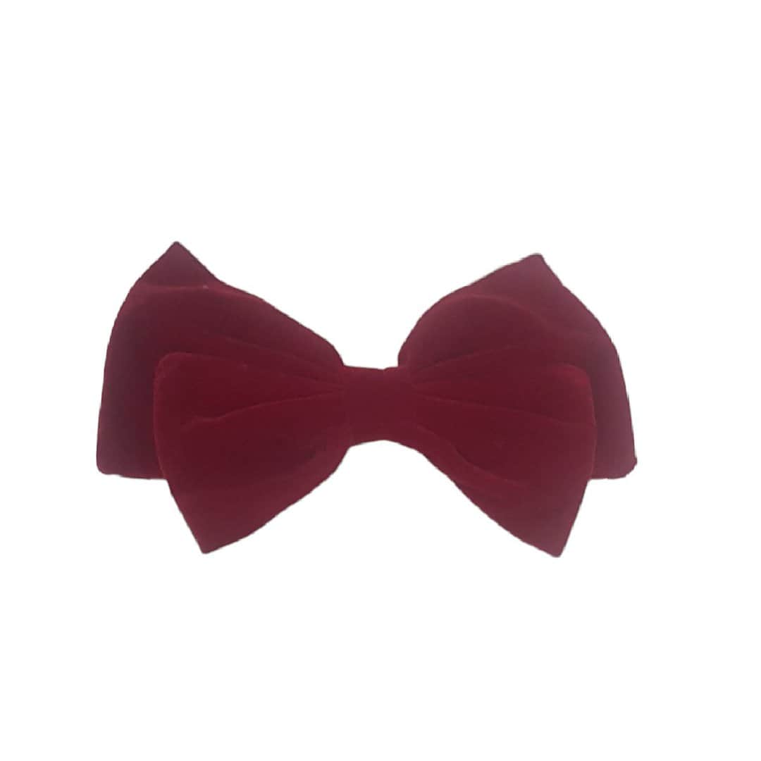 VELVET-RED-CLUP-BIG-BOW-13CM Clip -Κοκαλάκι μαλλιών Velvet μεγάλος φιόγκος 13cm - Red - Image 1