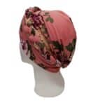 Γυναικείο Υφασμάτινο  Μαλακό Τουρμπάνι  μαλλιών Floral Braid Dark Pink - Image 2