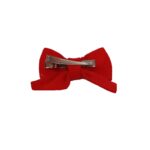 Clip -Κοκαλάκι μαλλιών Velvet φιόγκος 6cm - Red - Image 2