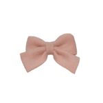 Clip -Κοκαλάκι μαλλιών Velvet φιόγκος 6cm - Pink