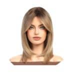 Γυναικεία περούκα σε καστανόξανθο χρώμα συνθετική υψηλής ποιότητας 16 inches