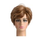 Γυναικεία Περούκα συνθετική υψηλής ποιότητας καστανό ανοιχτό με ανταύγειες 9 inches