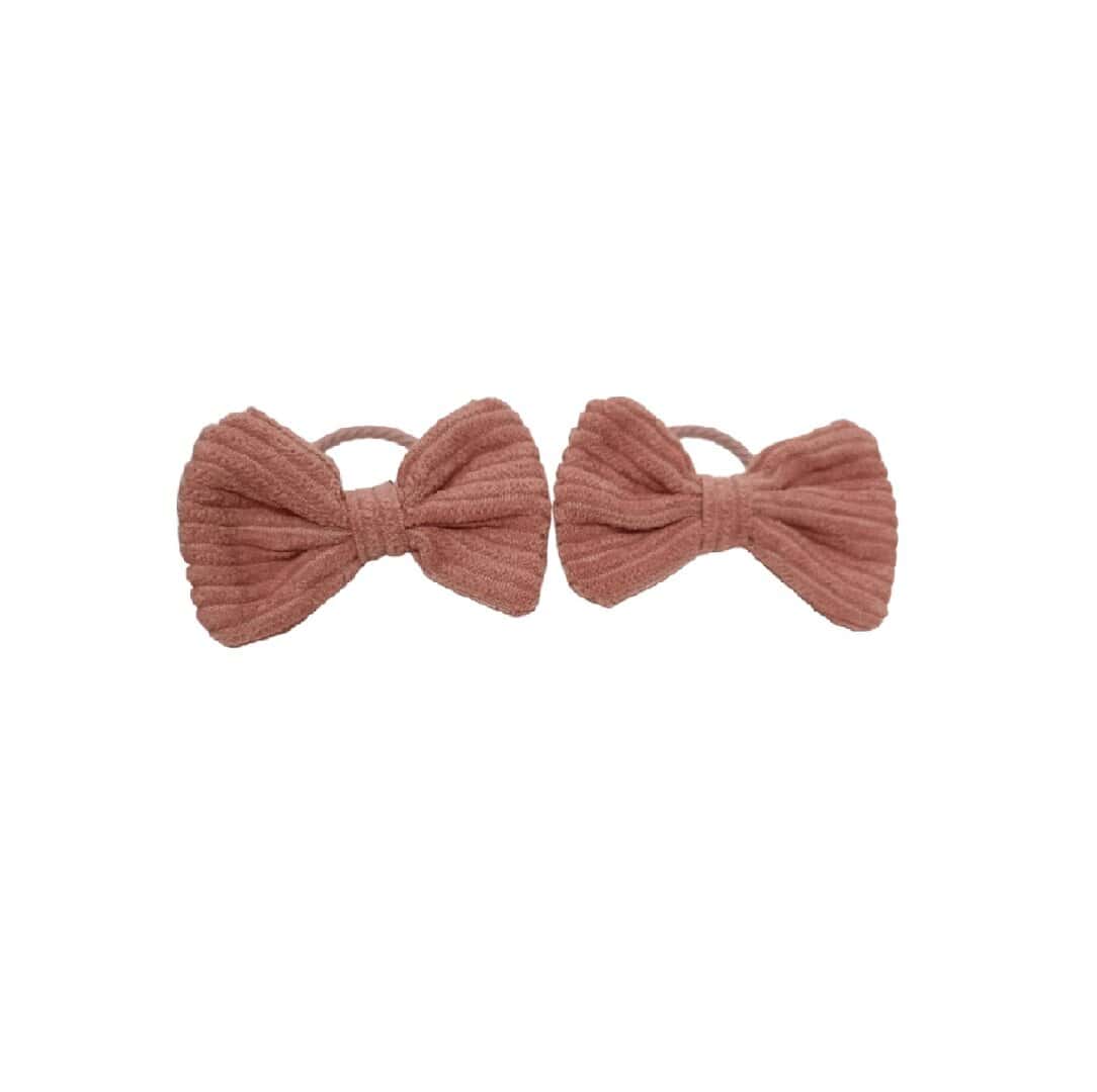 dusty-pink-hair-tie-bows Σετ 2 τμχ Παιδικό- λαστιχάκι Dusty Purple bows 03 - Image 1