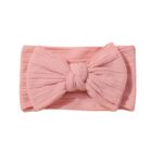Παιδική- Βρεφική Μαλακή κορδέλα μαλλιών Rib με μεγάλο φιόγκο 0-6 χρονών Peach