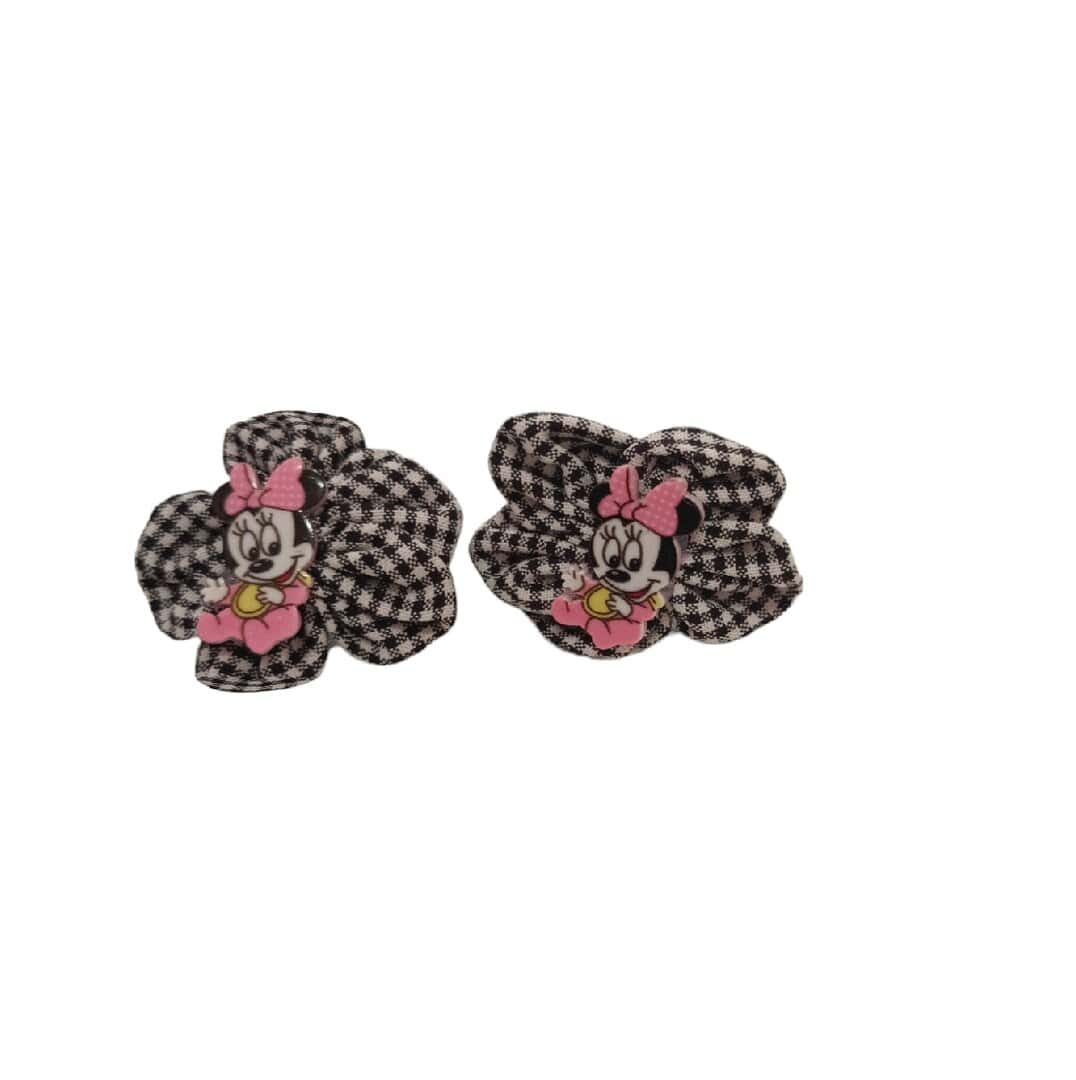 black-flower-minnie-elastic-tie-set Παιδικό-λάστιχο set 2 τμχ - Minnie Baby black - Image 1