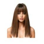 Γυναικεία Περούκα συνθετική υψηλής ποιότητας σε καστανό με ανταύγειες 16 inches