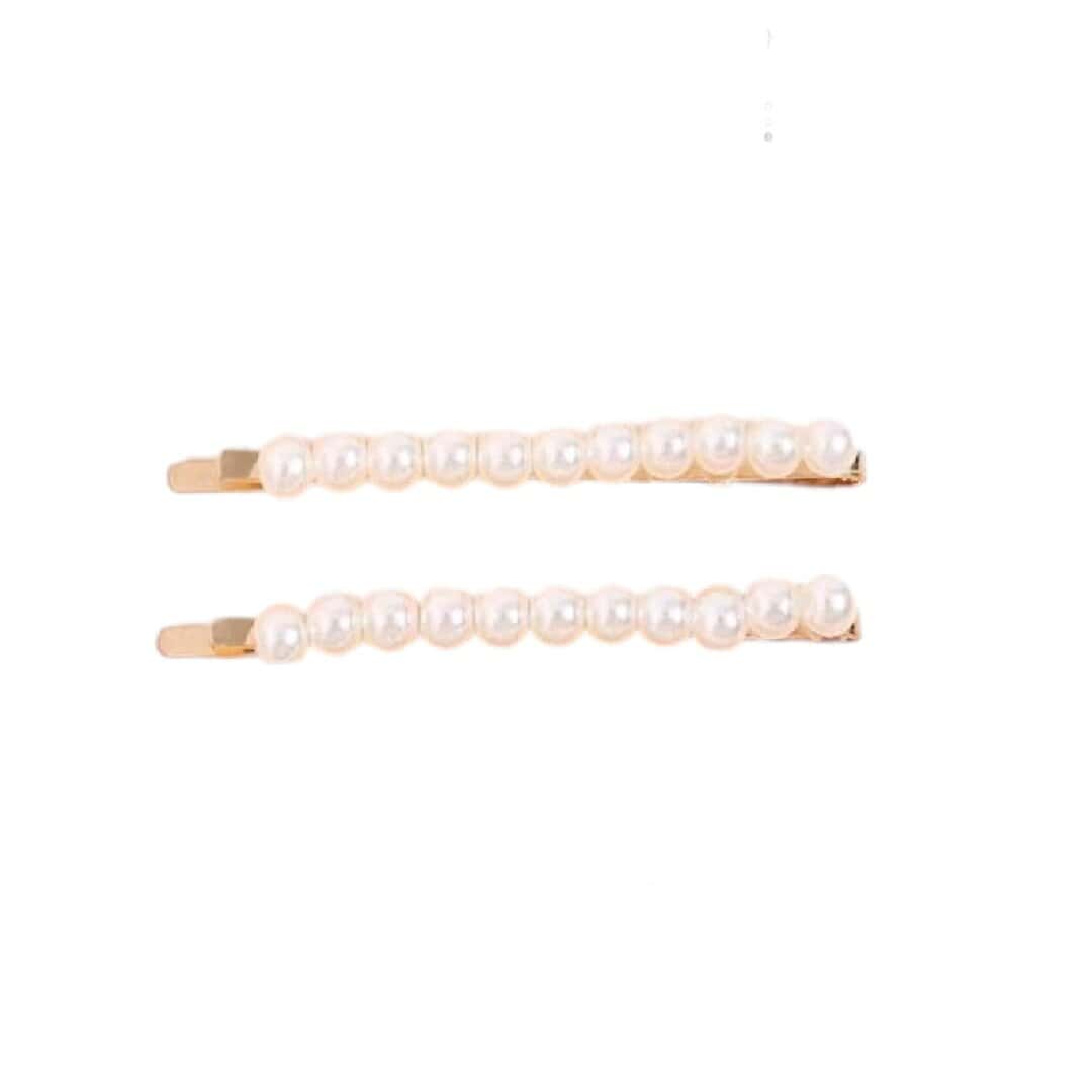 woman-hair-clip-gold-pearls Σετ 2 τμχ Νυφικό κλιπ - τσιμπιδάκι με πέρλες σε χρυσό χρώμα 03 - Image 1