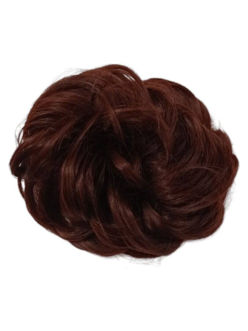 1725973796546 Ποστίς Κότσος με λάστιχο συνθετική τρίχα υψηλής ποιότητας - Καστανό σκούρο κόκκινο - Image 1