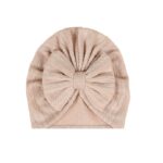Παιδικό- Βρεφικό Μαλακό τουρμπάνι μαλλιών με φιόγκο  0-1 χρονών Rib- Beige