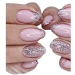 Press-on Nails Ψεύτικα νύχια σετ nail art 24 Τμχ  + 1 κόλλα- Pink Strass