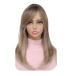 Γυναικείο Topper Τουπέ κορυφής μαλλιών με κλιπ μεγάλης επιφάνειας και lace front (διαφάνεια) 19 inches- Ombre