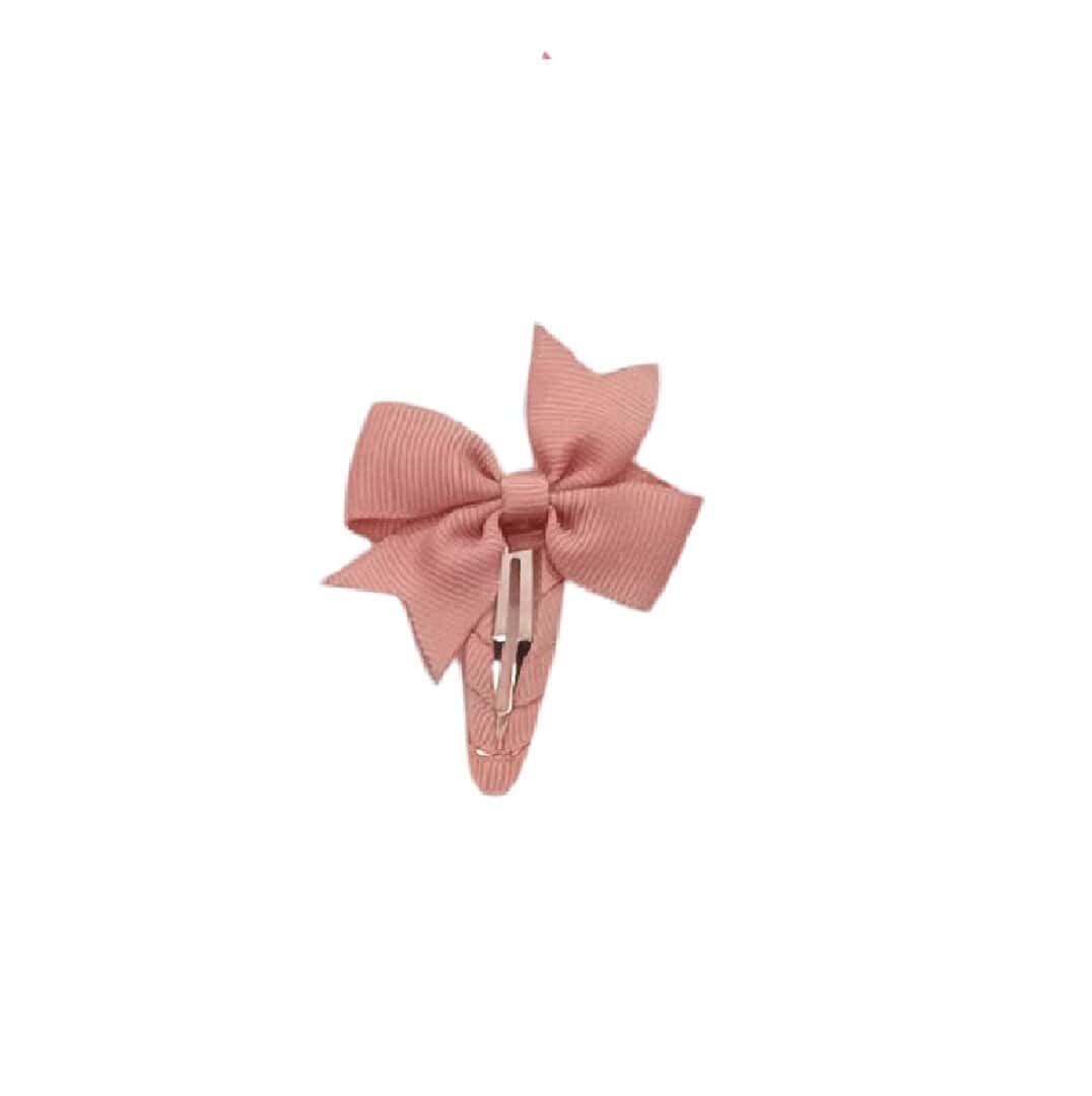 dusty-pink-bow-clip Παιδικό Clip -Κοκαλάκι μαλλιών φιογκάκι Dusty Pink - Image 1