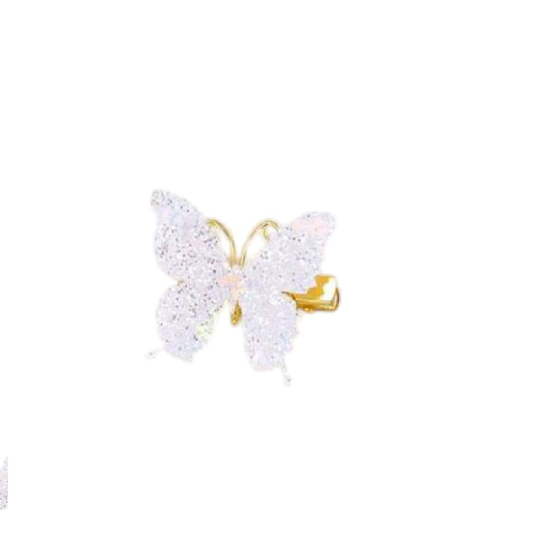 white-strass-butterfly-clip Παιδικό Clip -Κοκαλάκι μαλλιών Butterfly strass White - Image 1