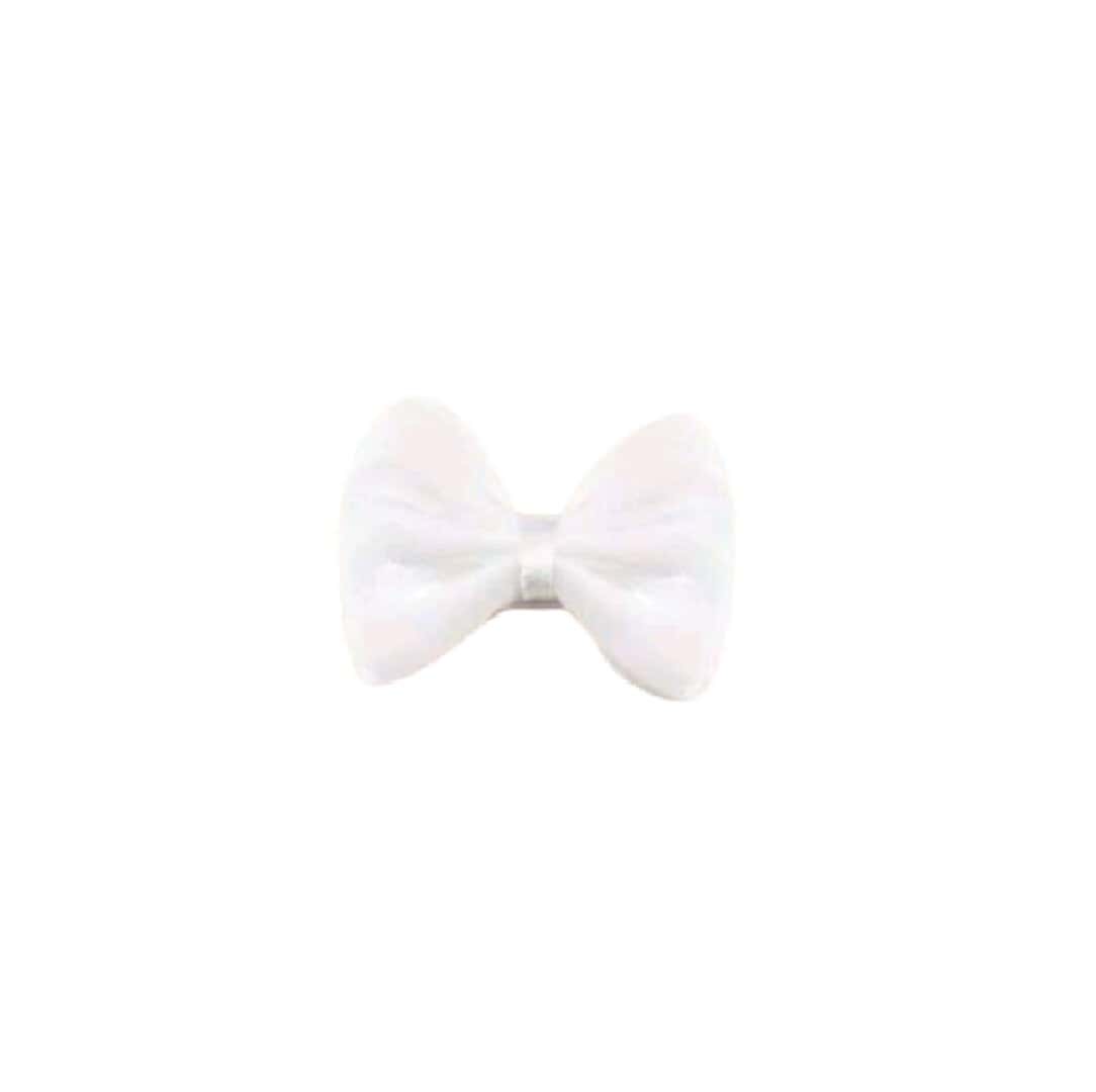WHITE-SHINE-CLIP-BOW Παιδικό-βρεφικό Κλιπ φιογκάκι White shine 4.5cm με προστασία - Image 1