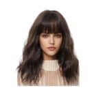 Γυναικεία περούκα σε καστανό χρώμα curly συνθετική υψηλής ποιότητας 15 inches