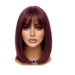 Γυναικεία περούκα σε Κόκκινο σκούρο violet  χρώμα  συνθετική υψηλής ποιότητας 12 inches