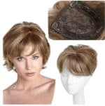 Γυναικείο Topper Τουπέ κορυφής μαλλιών με κλιπ μεγάλης επιφάνειας - Καστανό ανοιχτό με ανταύγειες 6 inches - Image 2