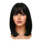 Γυναικεία περούκα συνθετική υψηλής ποιότητας - Μαύρο χρώμα 14 inches