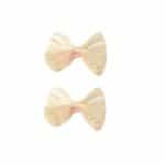 Σετ 2 τμχ clip κοκαλάκι φιογκάκι με πέρλες- Μπεζ Ιβουάρ
