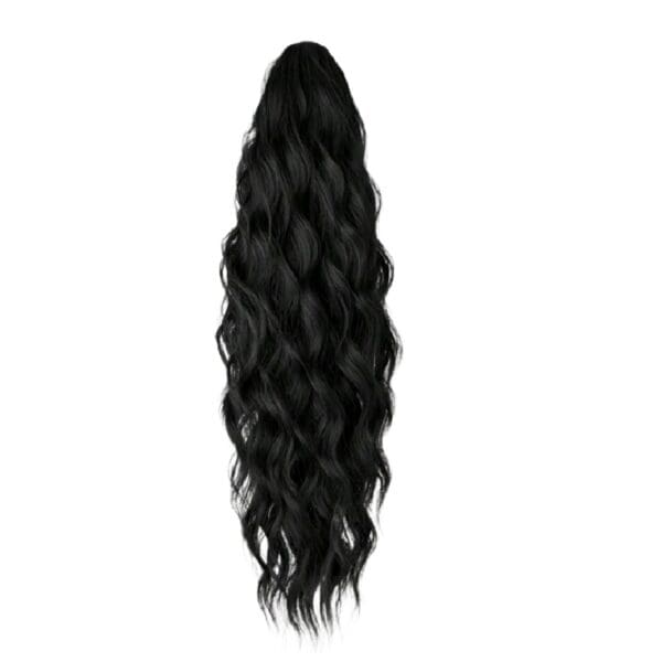 Ποστίς Αλογοουρά curly Ponytail συνθετική τρίχα υψηλής ποιότητας με κλάμερ- Μαύρο Wavy  χρώμα 24 inches - Image 3