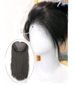 Γυναικείο Topper Τουπέ κορυφής μαλλιών με κλιπ Full Lace ( ραμμένο σε διαφάνεια) - Natural Black Μαύρο 16 inches - Image 2