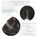 Γυναικείο Topper Τουπέ κορυφής μαλλιών με κλιπ Full Lace ( ραμμένο σε διαφάνεια) Curly - Natural Black Μαύρο 20 inches - Image 3