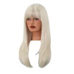 Γυναικεία περούκα σε ξανθό πλατινέ χρώμα  συνθετική υψηλής ποιότητας με αφέλειες 24 inches
