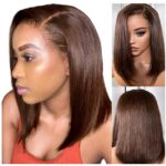 Γυναικεία περούκα Full lace 13x6 (αόρατη εφαρμογή) σε Brown/ Καστανό χρώμα  συνθετική υψηλής ποιότητας 14 inches - Image 2