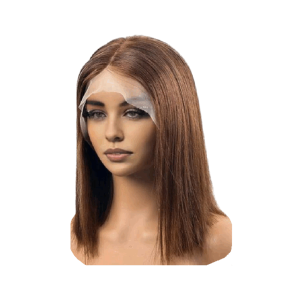 Γυναικεία περούκα Full lace 13x6 (αόρατη εφαρμογή) σε Brown/ Καστανό χρώμα  συνθετική υψηλής ποιότητας 14 inches - Image 1