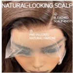 Γυναικεία περούκα Full lace 13x6 (αόρατη εφαρμογή) σε Brown/ Καστανό χρώμα  συνθετική υψηλής ποιότητας 14 inches - Image 3