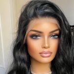 Γυναικεία περούκα Full lace 13x4 (αόρατη εφαρμογή) σε μαύρο black χρώμα  συνθετική υψηλής ποιότητας 26 inches - Image 2