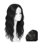 Γυναικείο Topper Τουπέ κορυφής μαλλιών με κλιπ Full Lace ( ραμμένο σε διαφάνεια) Curly - Natural Black Μαύρο 20 inches - Image 5