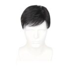 Ανδρικό Topper-Τουπέ κορυφής με κλιπ μεγάλης επιφάνειας φυσική τρίχα- Μαύρο χρώμα