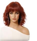 Γυναικεία περούκα σε Κόκκινο Ginger χρώμα συνθετική υψηλής ποιότητας 11 inches - Image 2