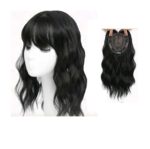 Γυναικείο Topper Τουπέ κορυφής μαλλιών με κλιπ μεγάλης επιφάνειας  14 inches - Μαύρο black χρώμα