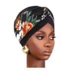 Γυναικείο Υφασμάτινο  Μαλακό Τουρμπάνι  μαλλιών Flowers green beauty (μαύρο)