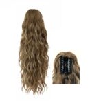 Ποστίς Αλογοουρά curly Ponytail συνθετική τρίχα υψηλής ποιότητας με κλάμερ- Καστανό με ανταύγειες χρώμα 18 inches