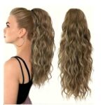 Ποστίς Αλογοουρά curly Ponytail συνθετική τρίχα υψηλής ποιότητας με κλάμερ- Καστανό με ανταύγειες χρώμα 18 inches - Image 2