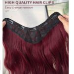 Τρέσσα με 5 κλιπ U shape για έξτρα όγκο συνθετικής τρίχας υψηλής ποιότητας - Κόκκινο Burgundy 22 inches - Image 2