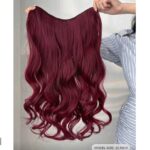 Τρέσσα με 5 κλιπ U shape για έξτρα όγκο συνθετικής τρίχας υψηλής ποιότητας - Κόκκινο Burgundy 22 inches - Image 3