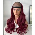 Τρέσσα με 5 κλιπ U shape για έξτρα όγκο συνθετικής τρίχας υψηλής ποιότητας - Κόκκινο Burgundy 22 inches - Image 6