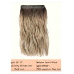 Τρέσσα με 4 κλιπ και λάστιχο για έξτρα όγκο συνθετικής τρίχας υψηλής ποιότητας - Ombre Ξανθό 16 Inches - Image 2
