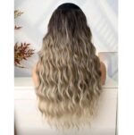 Τρέσσα με 5 κλιπ U shape για έξτρα όγκο συνθετικής τρίχας υψηλής ποιότητας - Ombre Ξανθό 24 Inches - Image 2