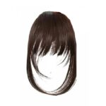 Φράντζα Ποστίς με 2 κλιπ και ραβώμενη σε  Καστανό σκούρο χρώμα