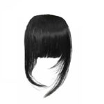 Φράντζα Ποστίς με 2 κλιπ και ραβώμενη σε  Μαύρο χρώμα