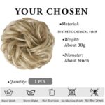 Ποστίς Κότσος με λάστιχο συνθετική τρίχα υψηλής ποιότητας - Ξανθό με ανταύγειες - Image 3