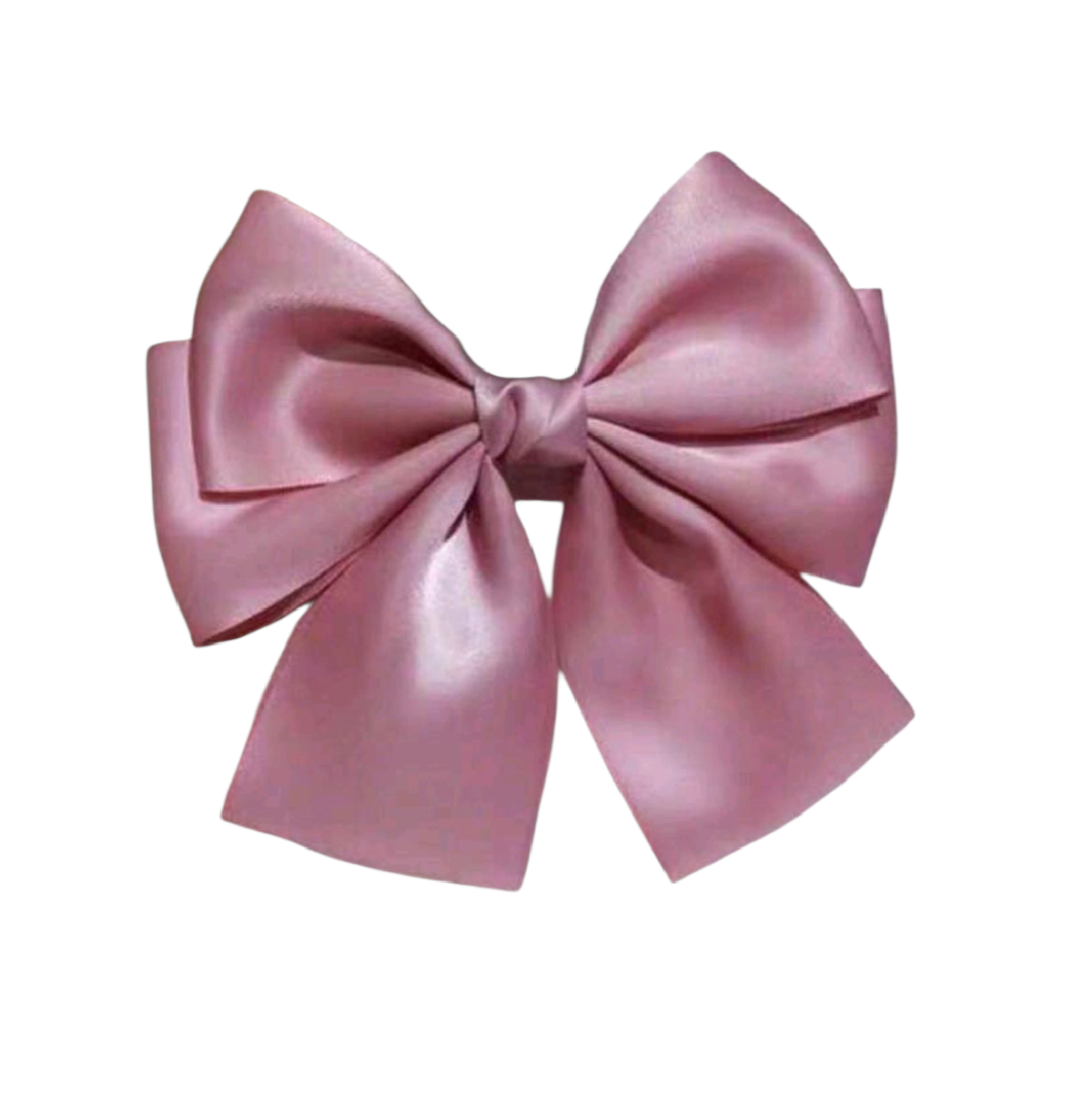 dusty-purple-bow-glossy-big Clip -Κοκαλάκι μαλλιών Σάτεν μεγάλος φιόγκος 13cm - Glossy Dusty Purple - Image 1