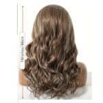 Γυναικεία περούκα Full lace 13x4 (αόρατη εφαρμογή) σε καστανό με ανταύγειες συνθετική υψηλής ποιότητας 18 inches - Image 2