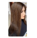 Γυναικείο Topper Τουπέ κορυφής μαλλιών από φυσική τρίχα με διάφανη βάση 8cm*14cm - Καστανό σκούρο  μελί ανταύγειες Hawaii 18 inches - Image 2