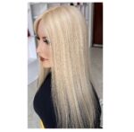 Γυναικείο Topper Τουπέ κορυφής μαλλιών από φυσική τρίχα με διάφανη βάση 8cm*14cm - Ξανθό RH23/1001 16 inches - Image 2